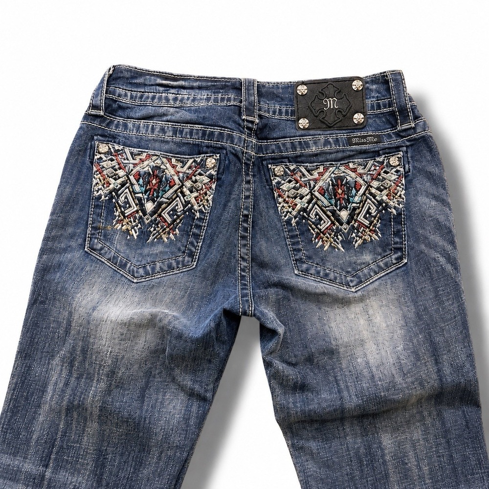 Miss Me Womens Jeans 28 Mid-Rise Skinny Western Tribal